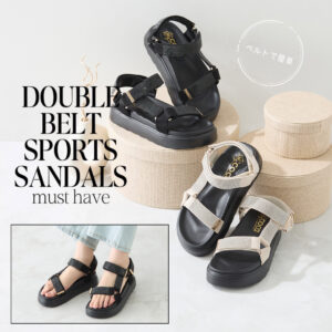 履き心地もデザインも妥協しない！夏の定番キレイめダブルベルトサンダルが今っぽくて使える！ 履き心地もデザインも妥協なし！ダブルベルトサンダル
